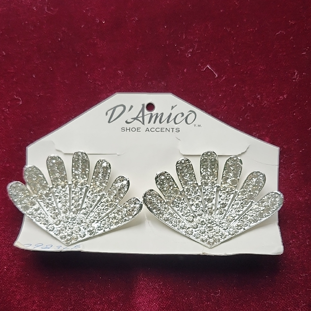 D'Amico Silver and Rhinestone Shoe Accents